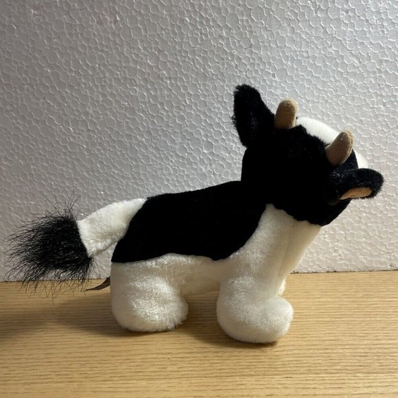 Aurora Cow Plush Black & White Bull Stuffed Animal Toy Holstein Lovey 8” - Picture 3 of 7